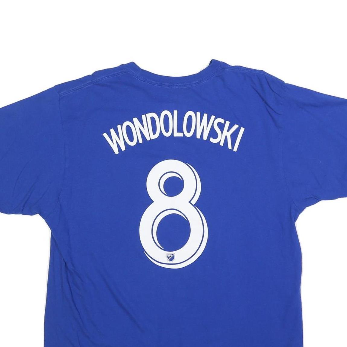ADIDAS Mens Blue Wondolowski 8 Graphic T-Shirt XL Crew Neck Short Sleeve