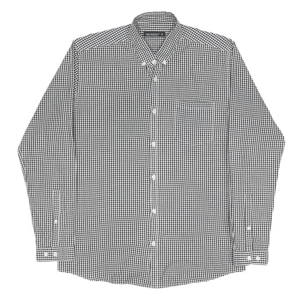 CEDARWOOD STATE Mens Black & White Checked Shirt M Long Sleeve Button Casual