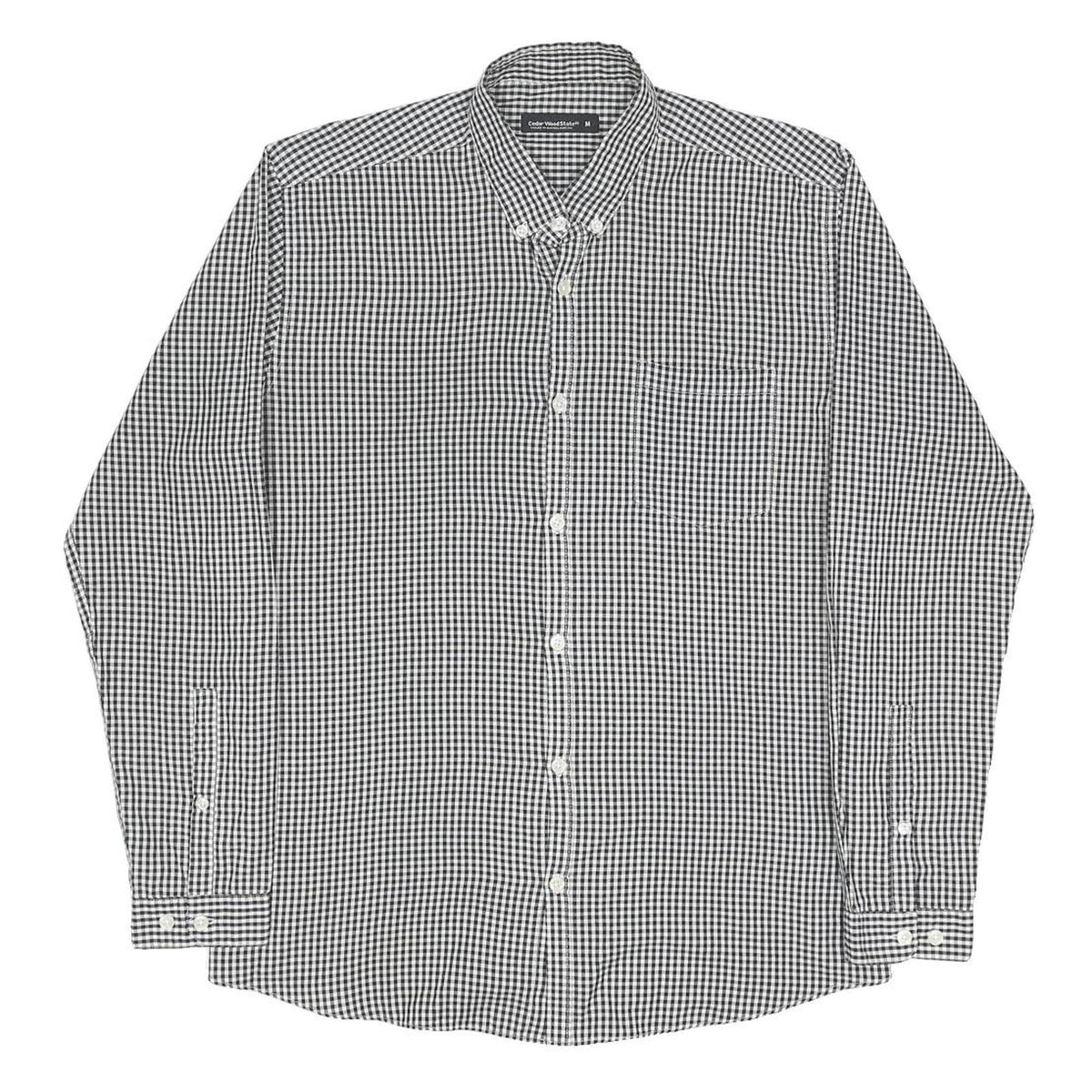 CEDARWOOD STATE Mens Black & White Checked Shirt M Long Sleeve Button Casual