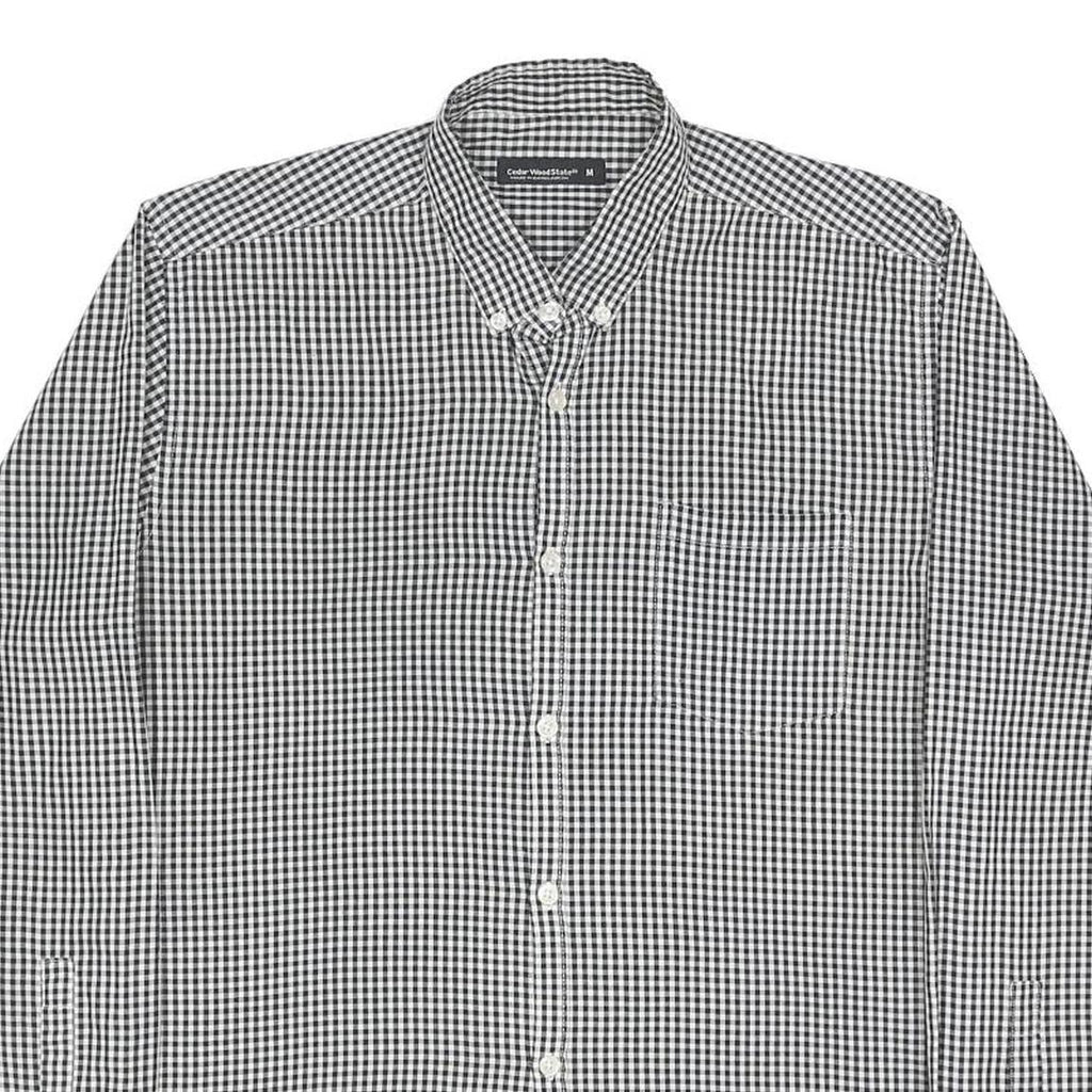 CEDARWOOD STATE Mens Black & White Checked Shirt M Long Sleeve Button Casual
