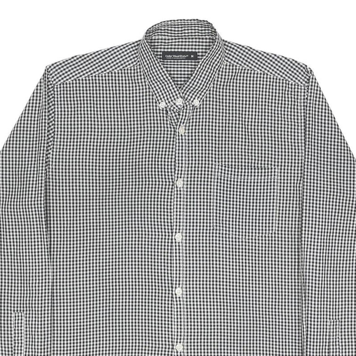 CEDARWOOD STATE Mens Black & White Checked Shirt M Long Sleeve Button Casual