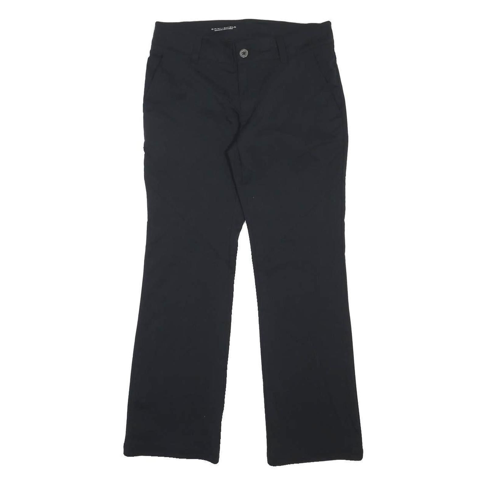 COLUMBIA Womens Nylon Black Regular Straight Trousers W30 L29 Outdoor Zip