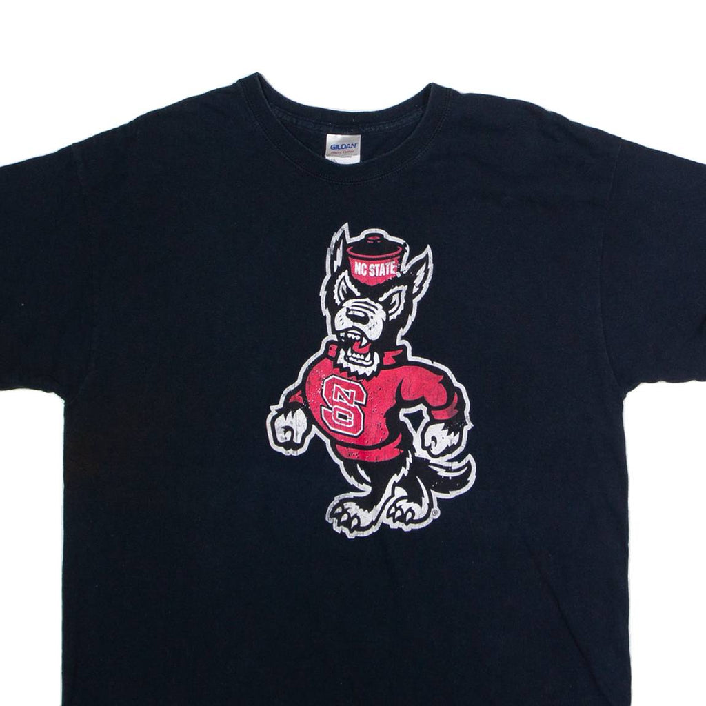 GILDAN NC State Mens T-Shirt Black USA Crew Neck L