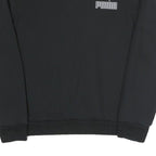 PUMA Womens Black Cotton Blend Crew Neck Sweatshirt S Logo Print Pullover