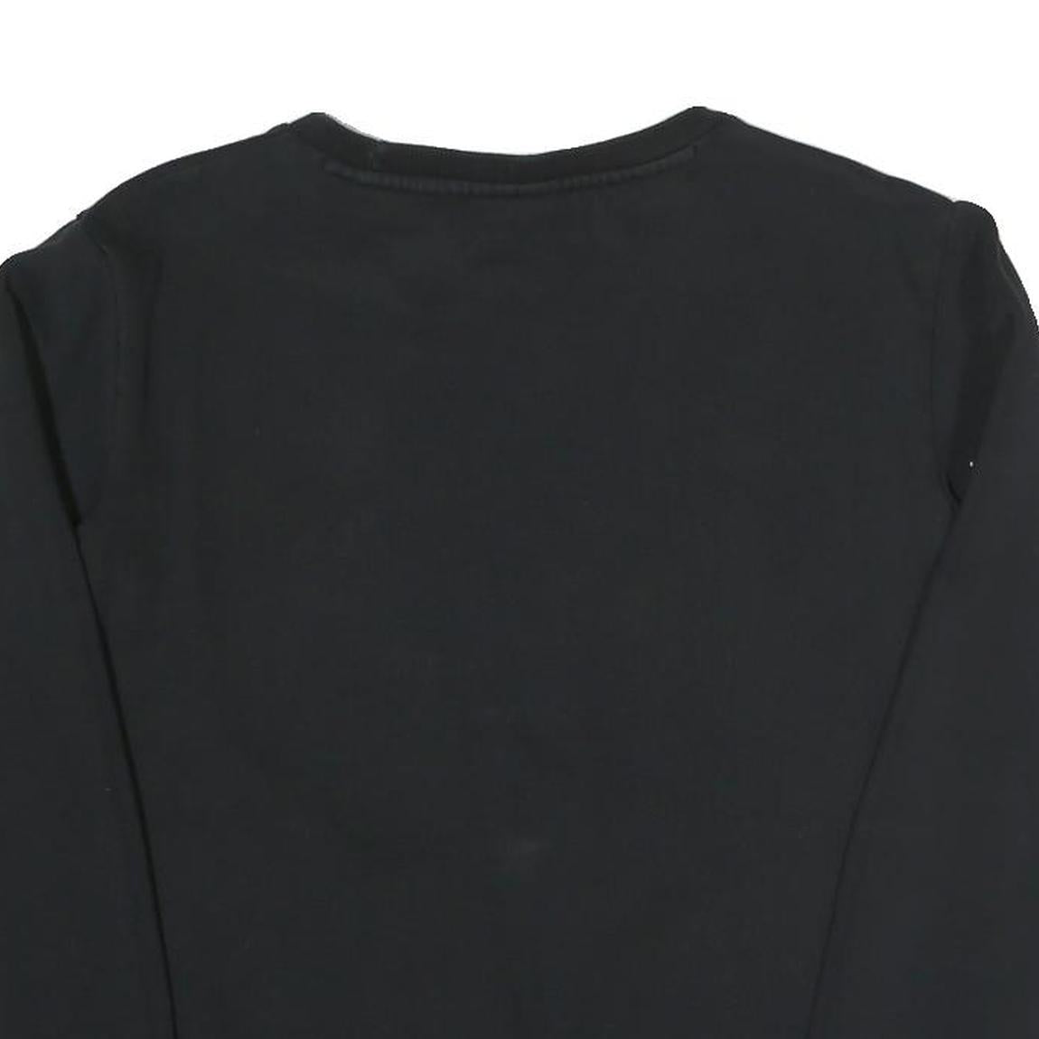 PUMA Womens Black Cotton Blend Crew Neck Sweatshirt S Logo Print Pullover