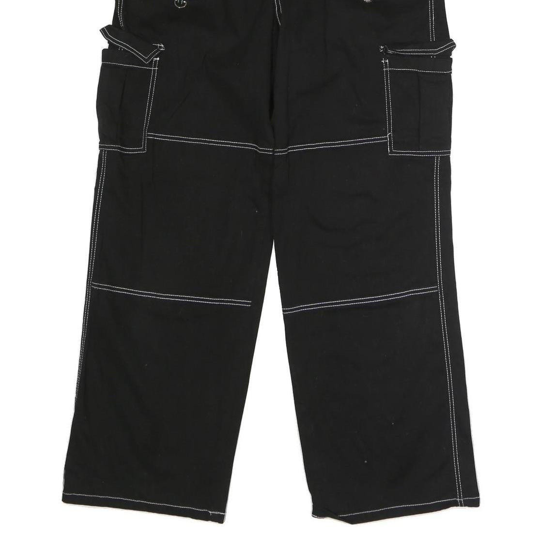 RACHEL PAIGE Womens Black Cotton Blend Regular Wide-Leg Trousers W32 L30