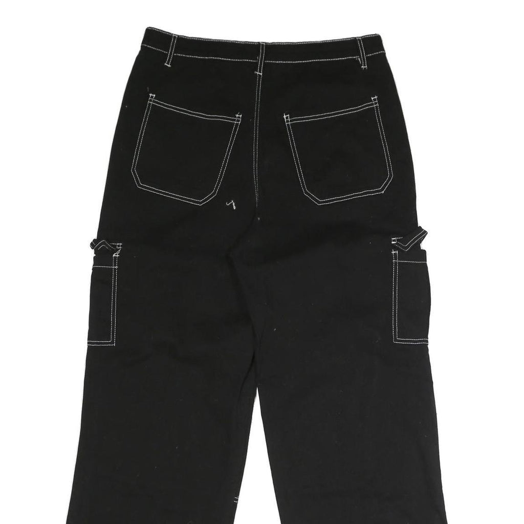 RACHEL PAIGE Womens Black Cotton Blend Regular Wide-Leg Trousers W32 L30