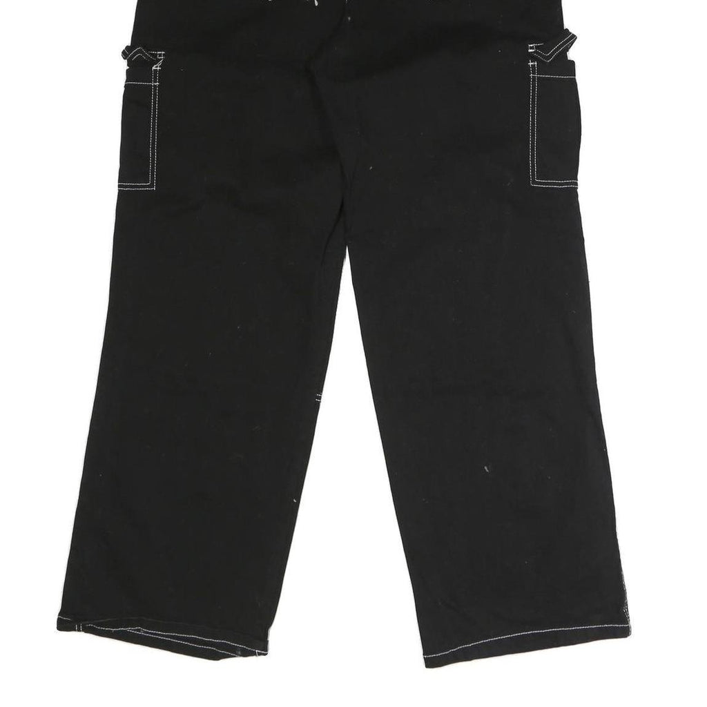 RACHEL PAIGE Womens Black Cotton Blend Regular Wide-Leg Trousers W32 L30