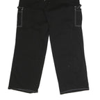 RACHEL PAIGE Womens Black Cotton Blend Regular Wide-Leg Trousers W32 L30