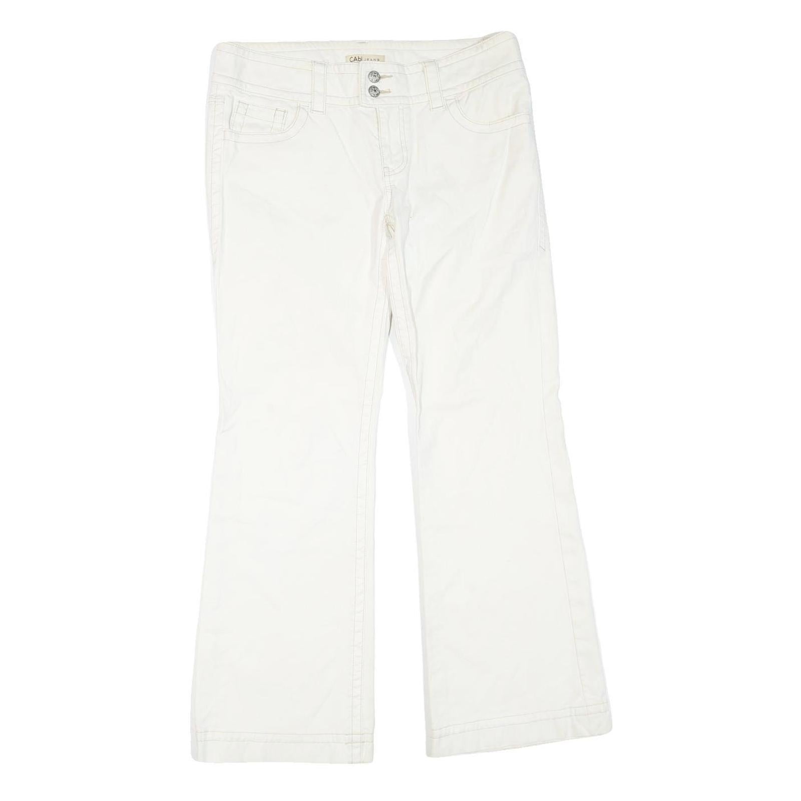 CABI JEANS Womens White Regular Fit Straight Denim Jeans Cotton Blend W32 L30