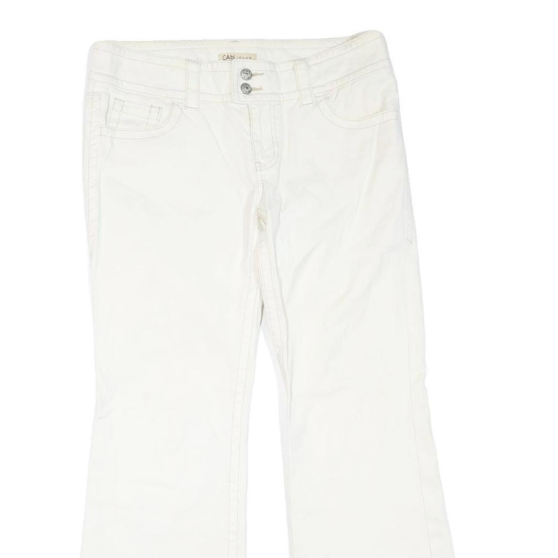 CABI JEANS Womens White Regular Fit Straight Denim Jeans Cotton Blend W32 L30