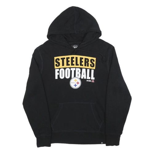 47 Mens Black Steelers Football Pullover Hoodie M NFL Sports Fan Sweatshirt