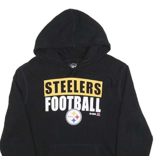 47 Mens Black Steelers Football Pullover Hoodie M NFL Sports Fan Sweatshirt