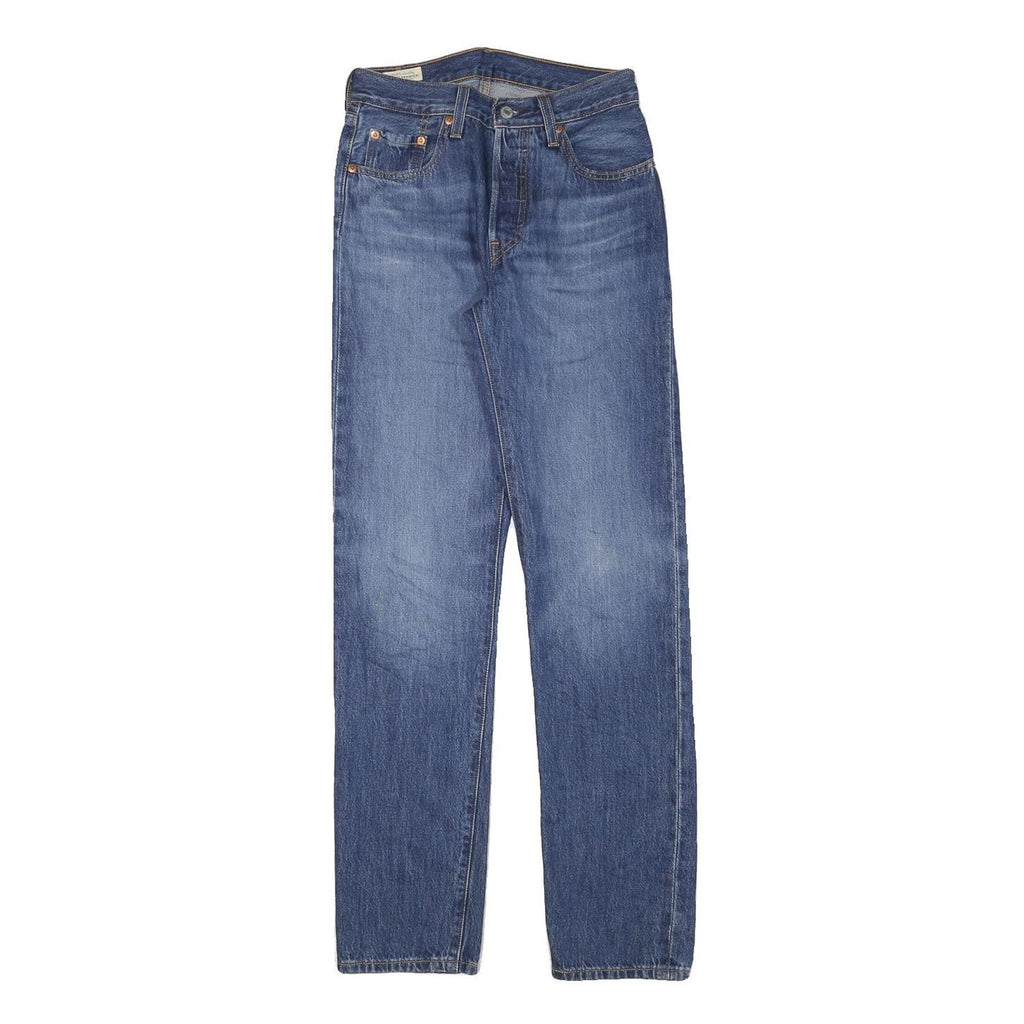 LEVI'S 501 Womens Regular Fit Straight Denim Blue Cotton Blend Button W25 L30