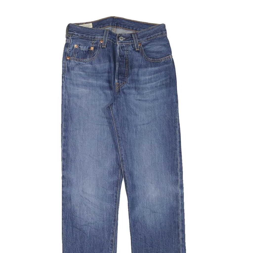 LEVI'S 501 Womens Regular Fit Straight Denim Blue Cotton Blend Button W25 L30