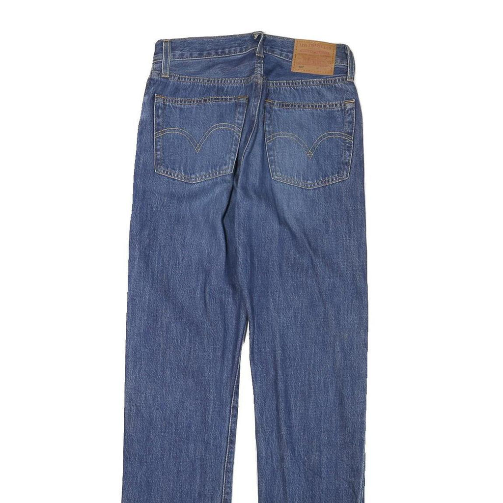 LEVI'S 501 Womens Regular Fit Straight Denim Blue Cotton Blend Button W25 L30