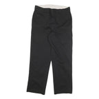 DICKIES Mens Cotton Blend Black Regular Straight Trousers W32 L28 Workwear Zip