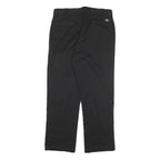 DICKIES Mens Cotton Blend Black Regular Straight Trousers W32 L28 Workwear Zip