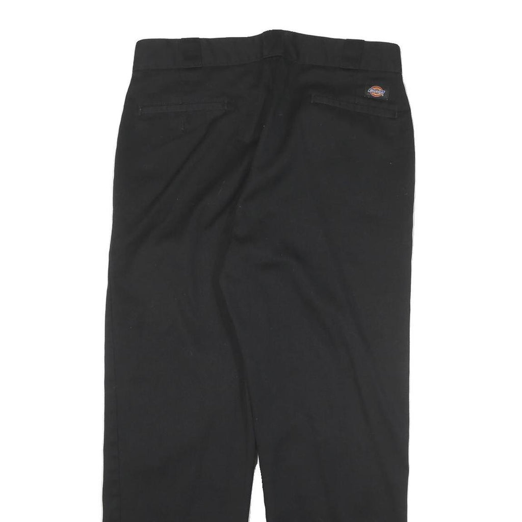 DICKIES Mens Cotton Blend Black Regular Straight Trousers W32 L28 Workwear Zip