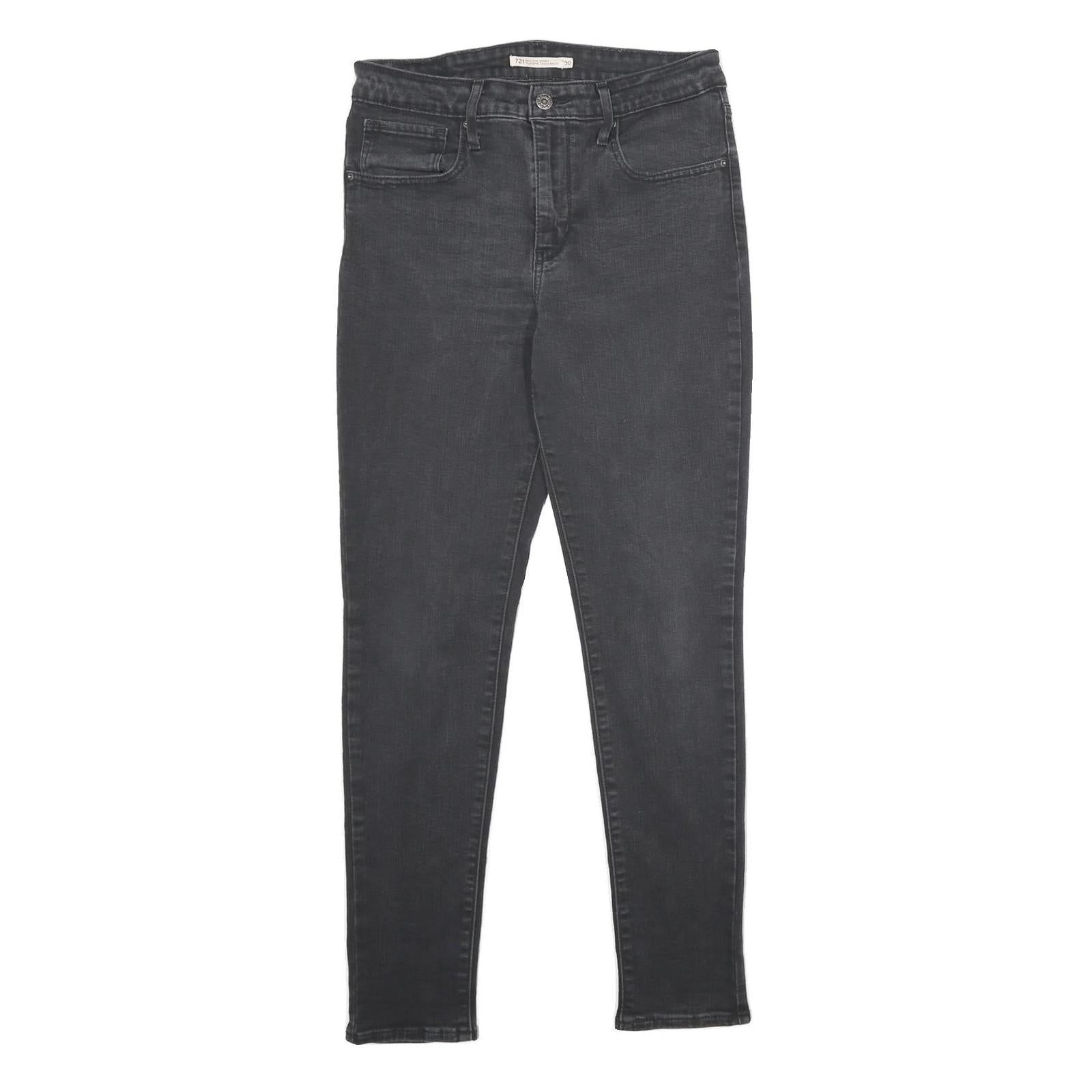 LEVI'S 721 High Rise Skinny Womens Jeans Black Slim Denim W30 L30 Classic Fit
