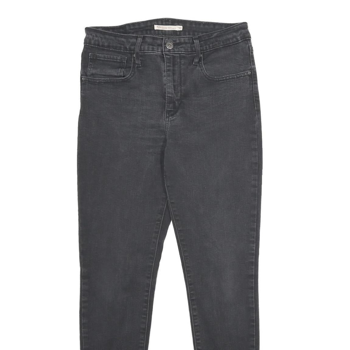LEVI'S 721 High Rise Skinny Womens Jeans Black Slim Denim W30 L30 Classic Fit