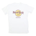 HARD ROCK CAFE Mens White Budapest Graphic T-Shirt S Short Sleeve Crew Neck