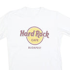 HARD ROCK CAFE Mens White Budapest Graphic T-Shirt S Short Sleeve Crew Neck