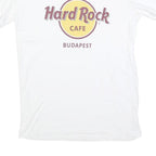 HARD ROCK CAFE Mens White Budapest Graphic T-Shirt S Short Sleeve Crew Neck