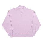 CHAMPION Womens Lilac 1/4 Zip Sweatshirt L Cotton Blend Casual Pullover