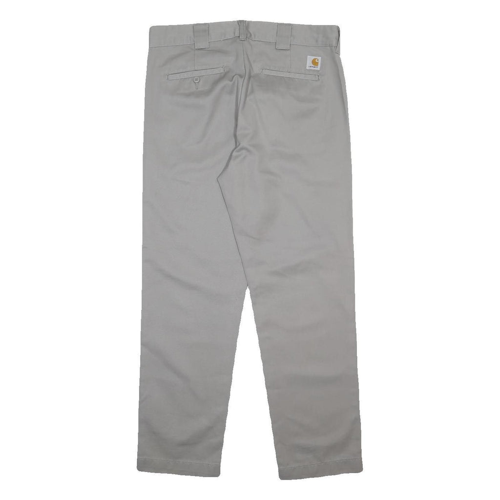 CARHARTT Mens Polyester Blend Grey Regular Straight Trousers W34 L30 Workwear