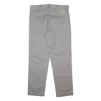 CARHARTT Mens Polyester Blend Grey Regular Straight Trousers W34 L30 Workwear