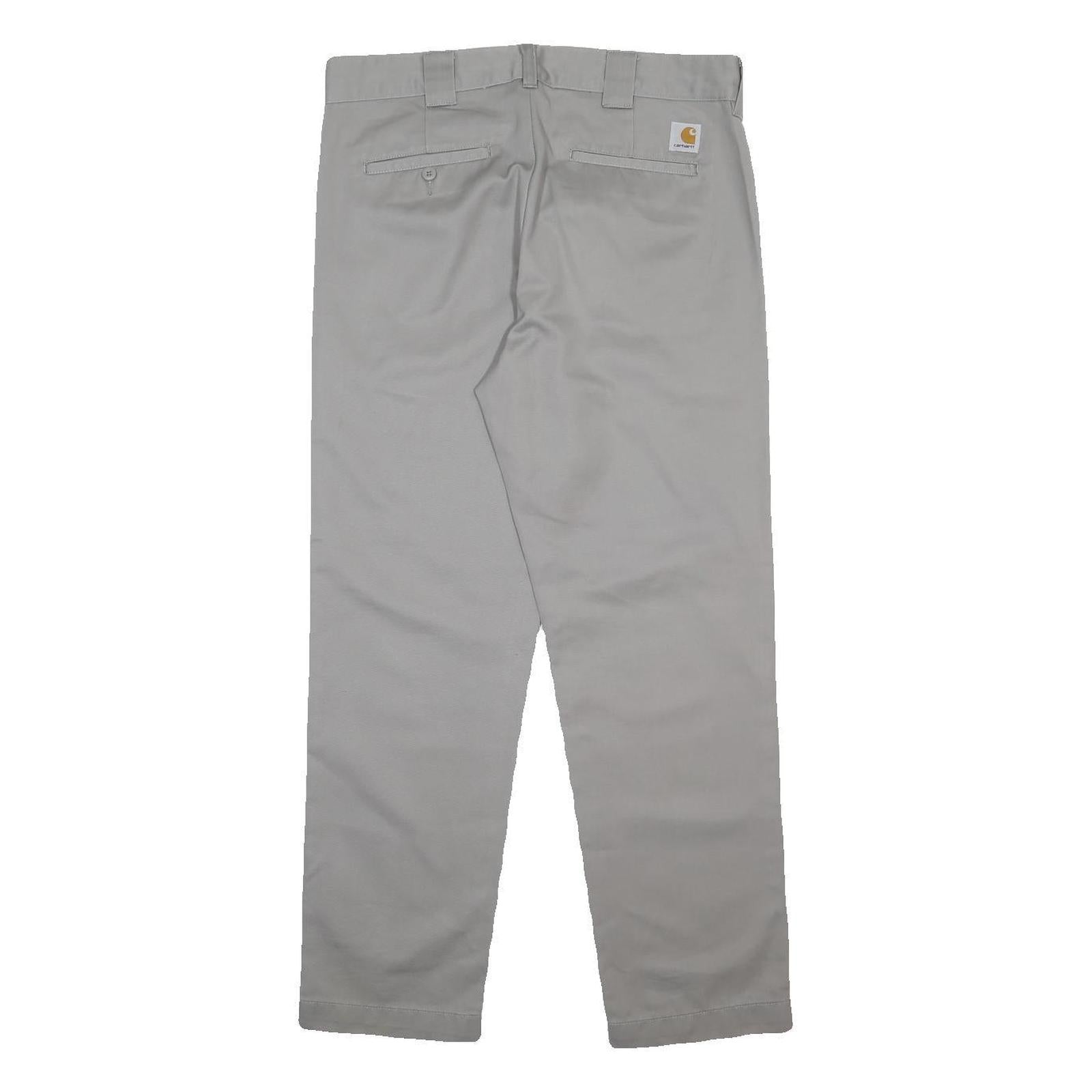 CARHARTT Mens Polyester Blend Grey Regular Straight Trousers W34 L30 Workwear