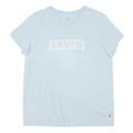 LEVI'S Womens Light Blue T-Shirt L Short Sleeve Crew Neck Cotton Blend Logo