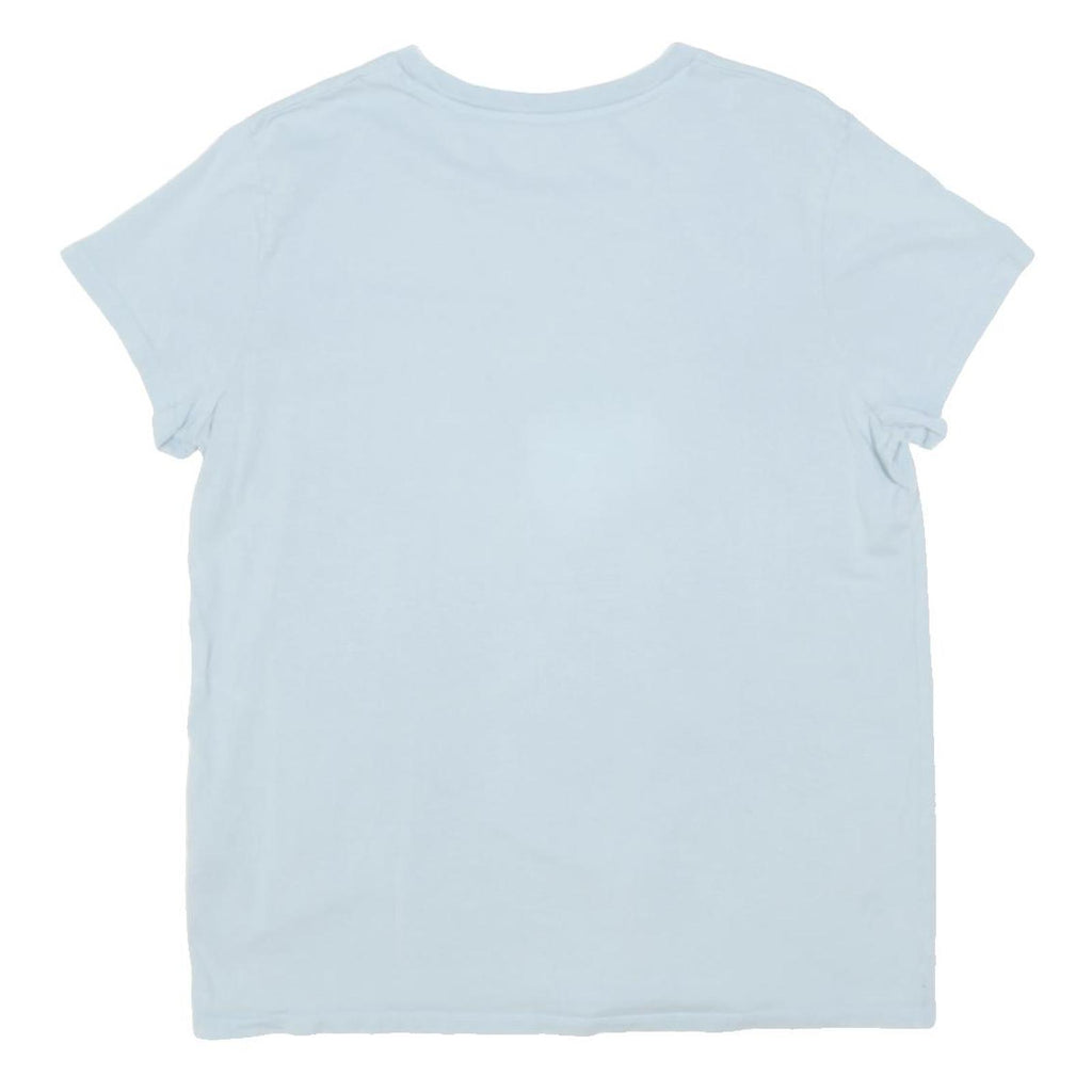 LEVI'S Womens Light Blue T-Shirt L Short Sleeve Crew Neck Cotton Blend Logo