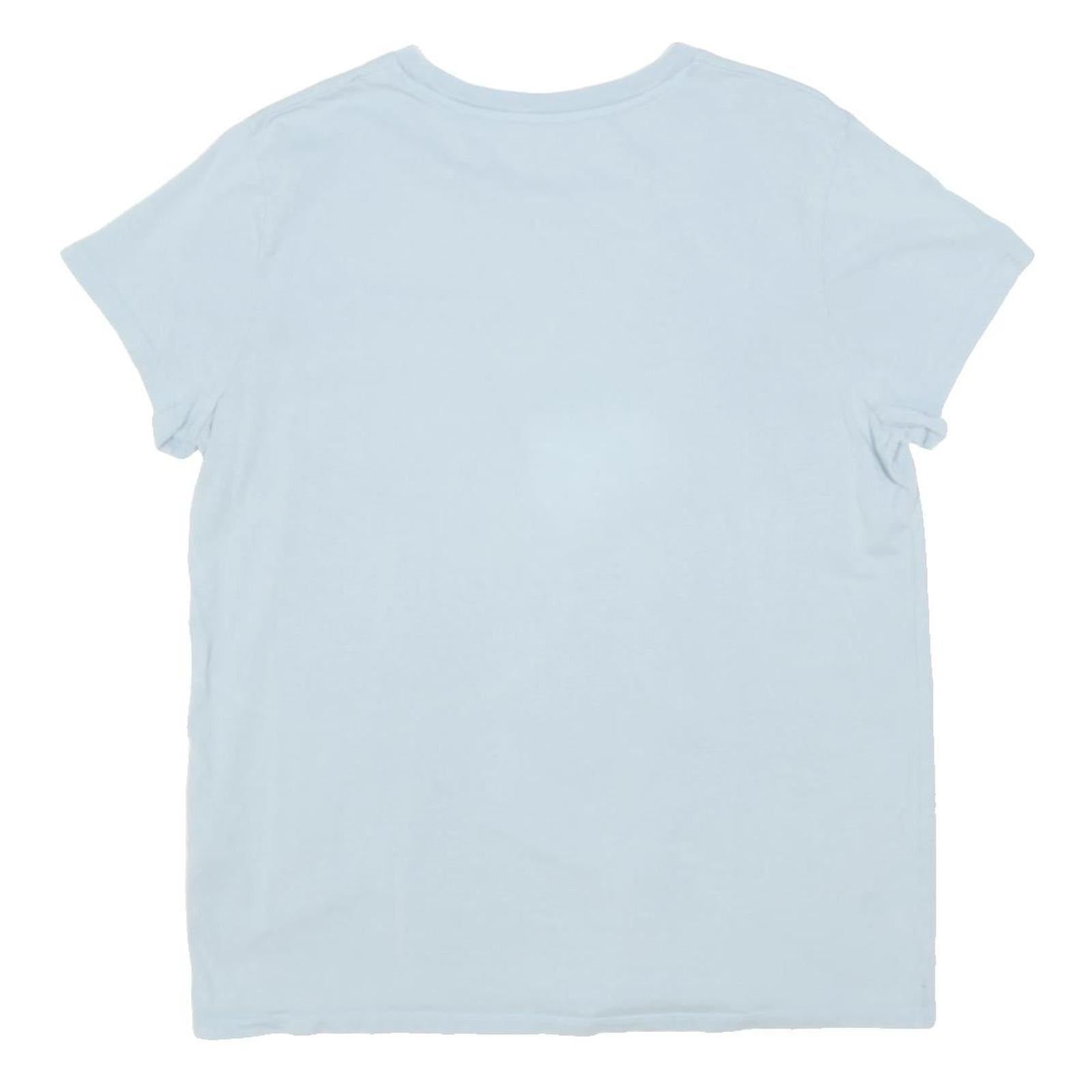 LEVI'S Womens Light Blue T-Shirt L Short Sleeve Crew Neck Cotton Blend Logo