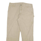 CARHARTT Mens Beige Cotton Blend Regular Fit Straight Leg Trousers W40 L32
