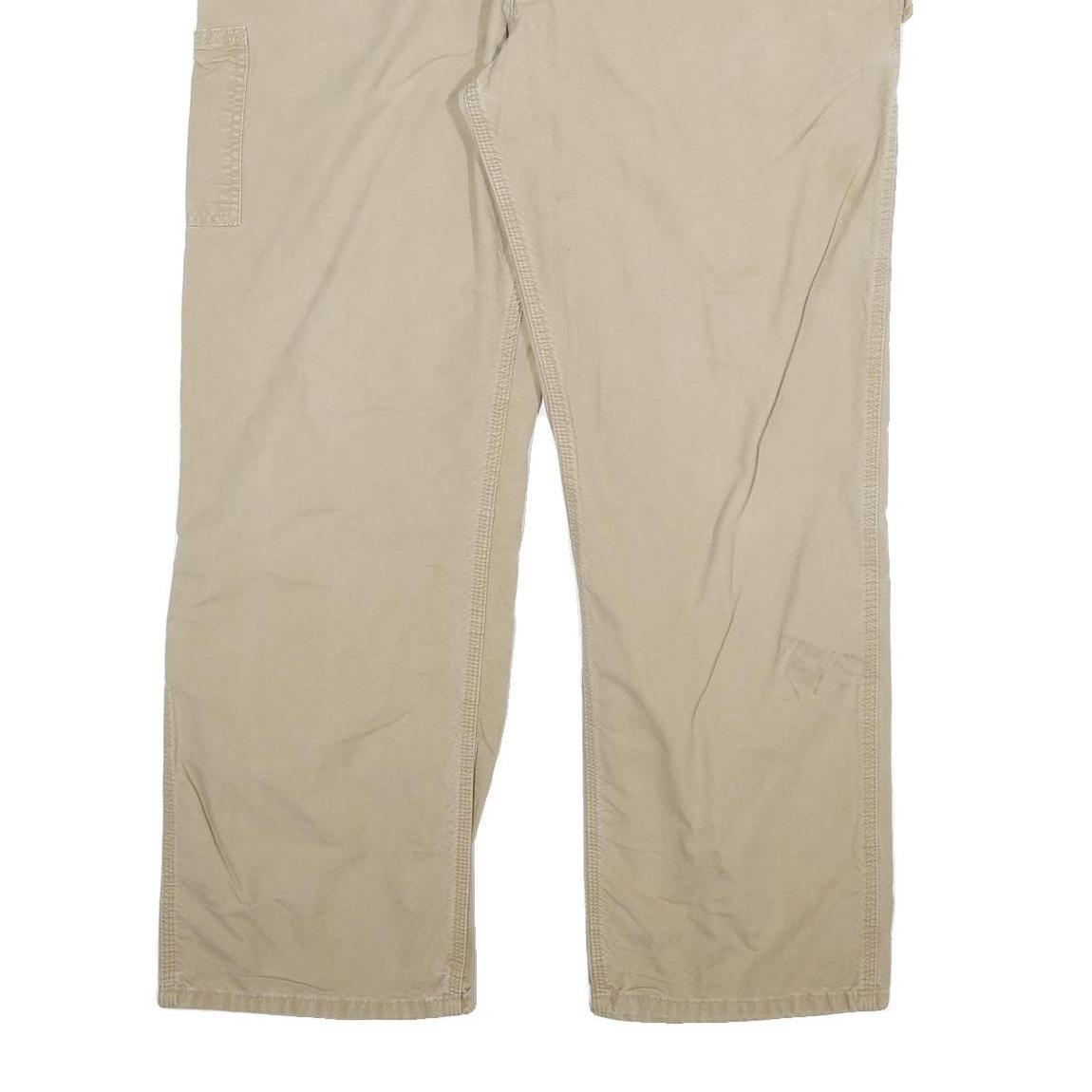 CARHARTT Mens Beige Cotton Blend Regular Fit Straight Leg Trousers W40 L32