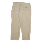 CARHARTT Mens Beige Cotton Blend Regular Fit Straight Leg Trousers W40 L32