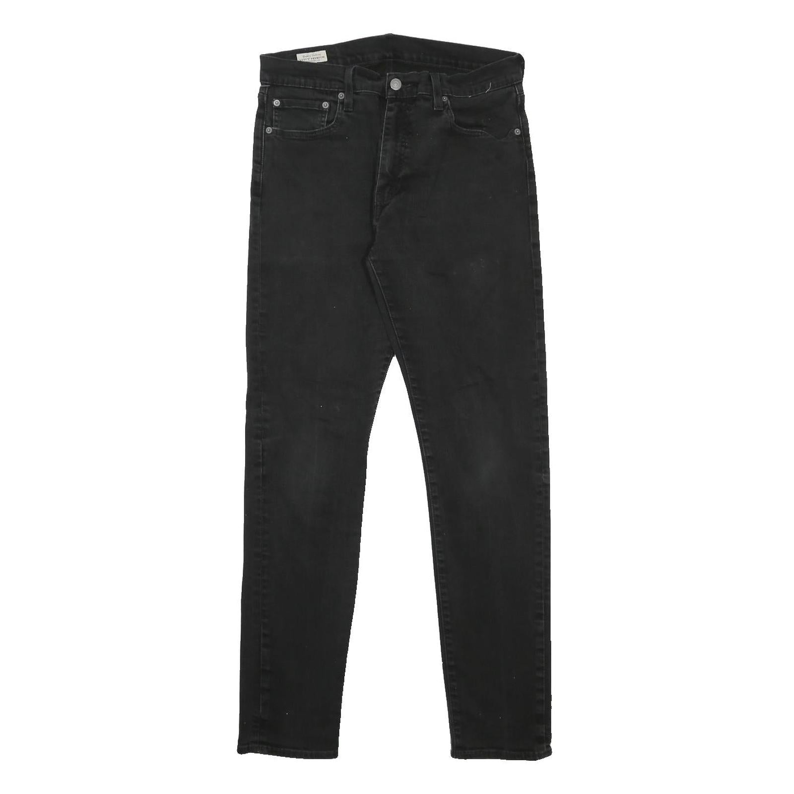 LEVI'S 512 BIG E Mens Jeans Black Slim Skinny Denim W30 L31 Zip Cotton Blend