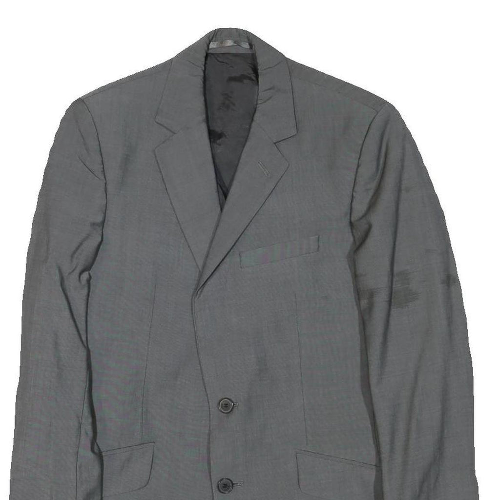 REISS Mens Grey Wool Blend Classic Jacket S Woven Button Closure Smart Formal