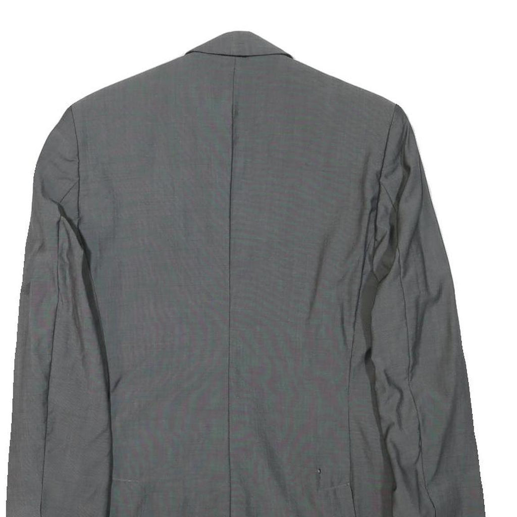 REISS Mens Grey Wool Blend Classic Jacket S Woven Button Closure Smart Formal