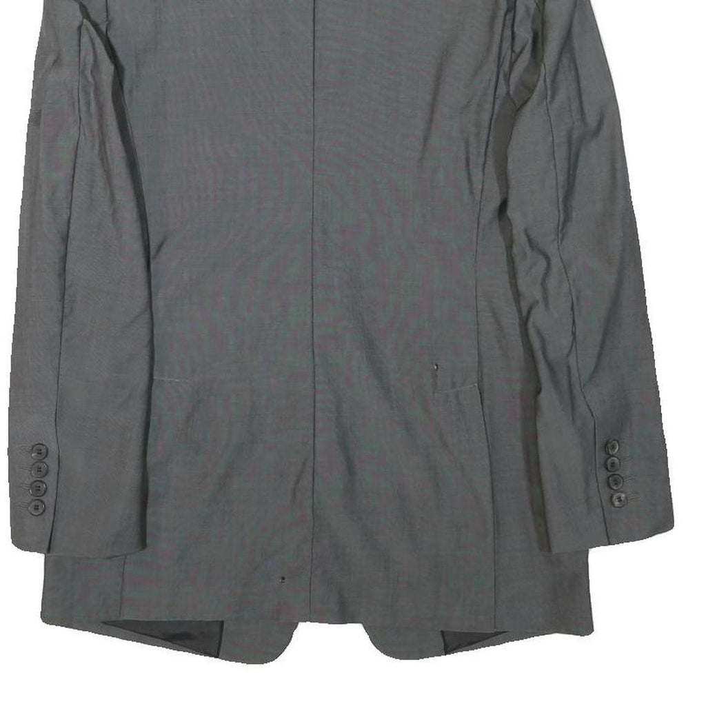 REISS Mens Grey Wool Blend Classic Jacket S Woven Button Closure Smart Formal