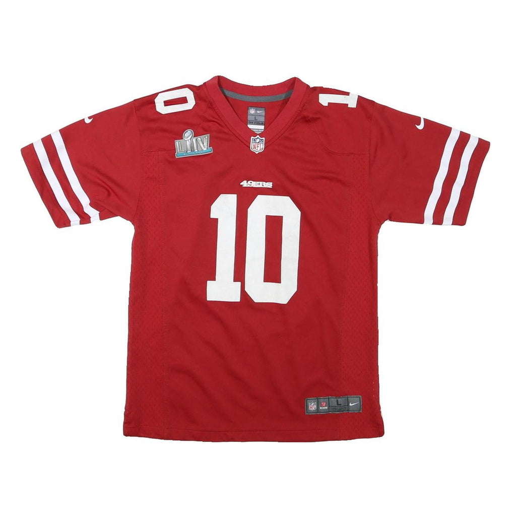 NIKE Mens Red San Francisco 49ers Football Shirt L Short Sleeve V-Neck NFL