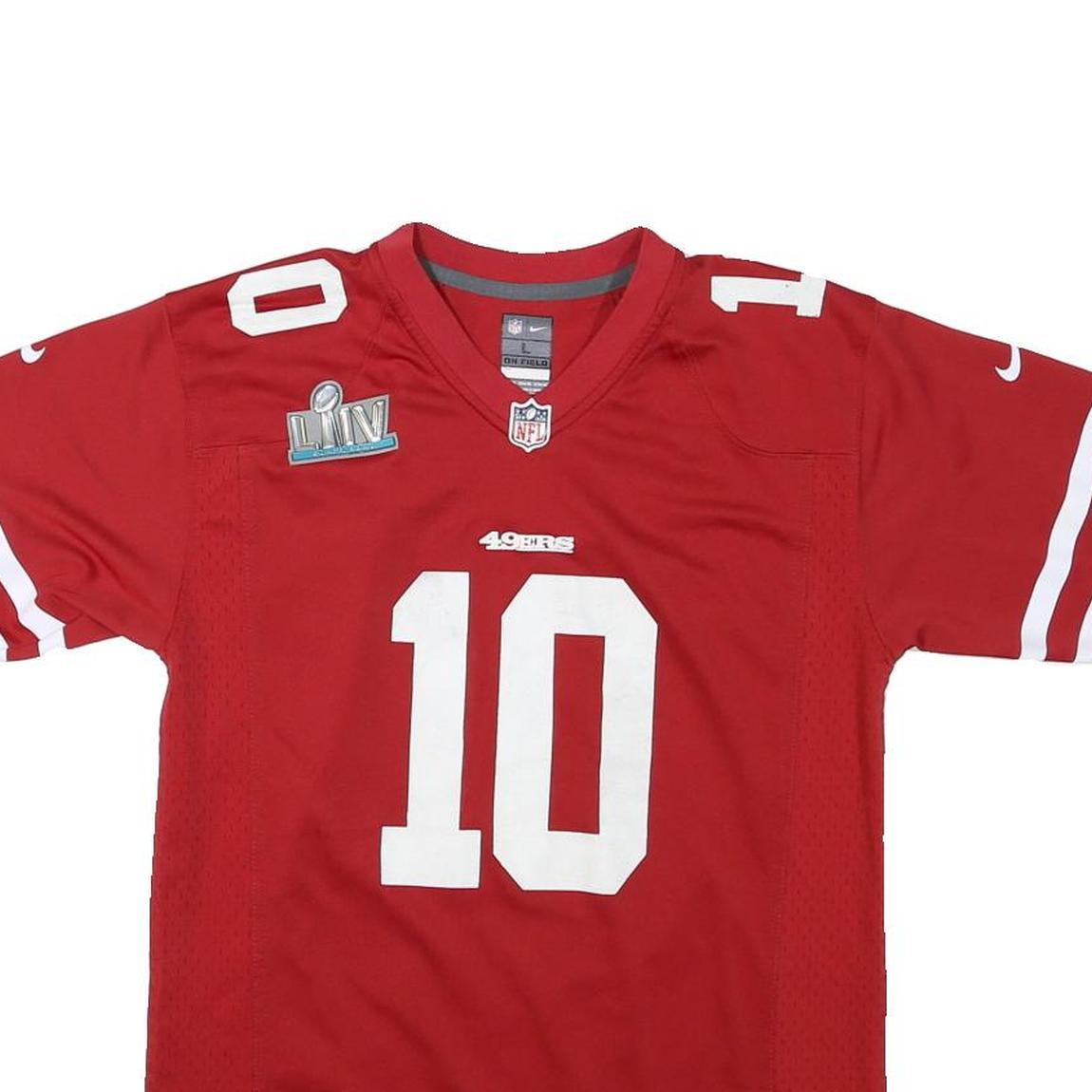 NIKE Mens Red San Francisco 49ers Football Shirt L Short Sleeve V-Neck NFL