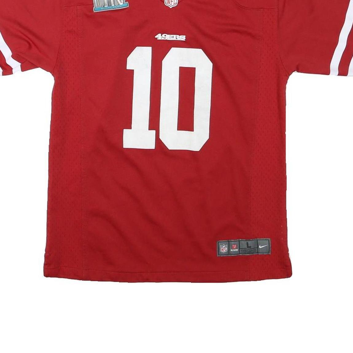 NIKE Mens Red San Francisco 49ers Football Shirt L Short Sleeve V-Neck NFL