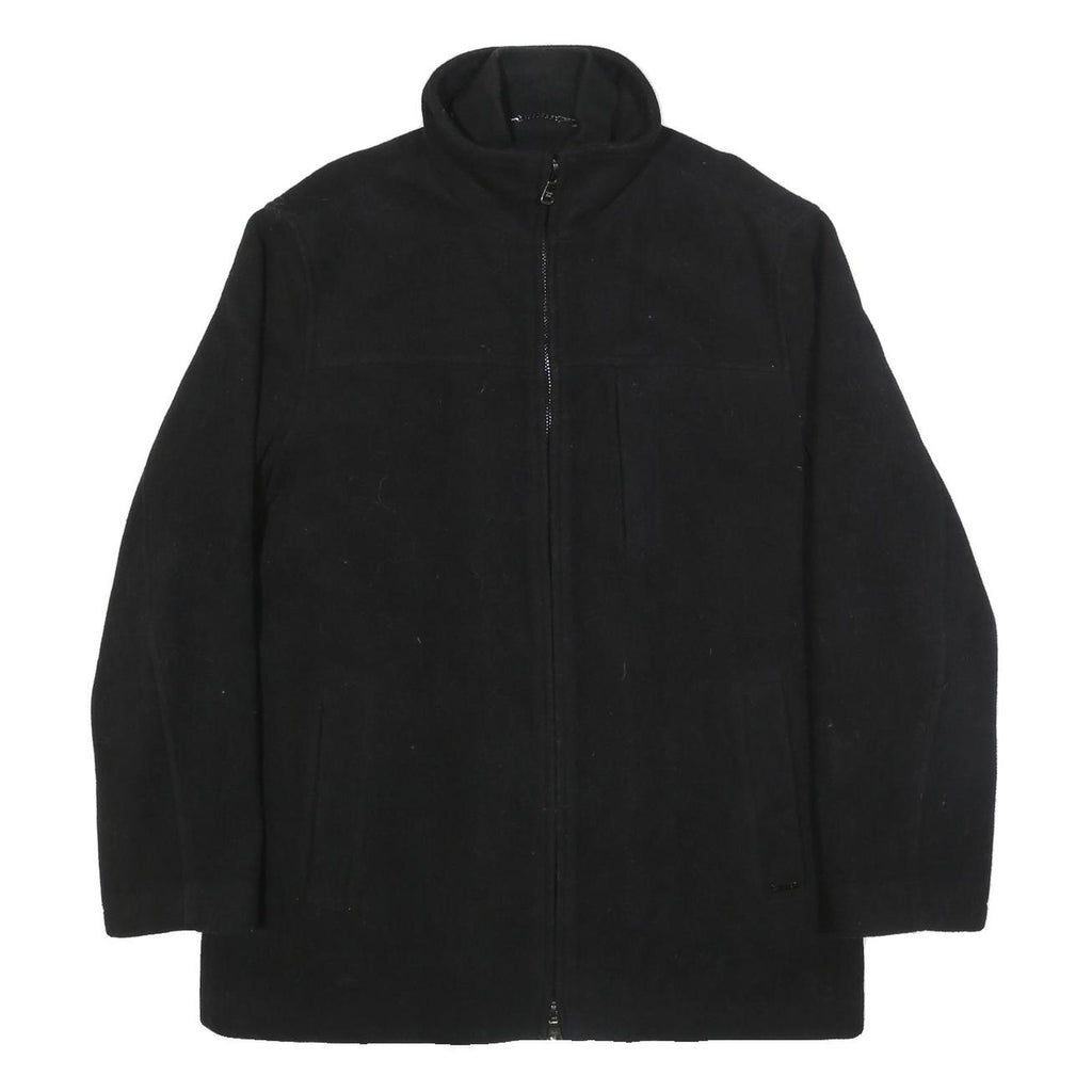 CALVIN KLEIN Mens Black Wool Blend Jacket M Wool Blend Zip Plain Stylish