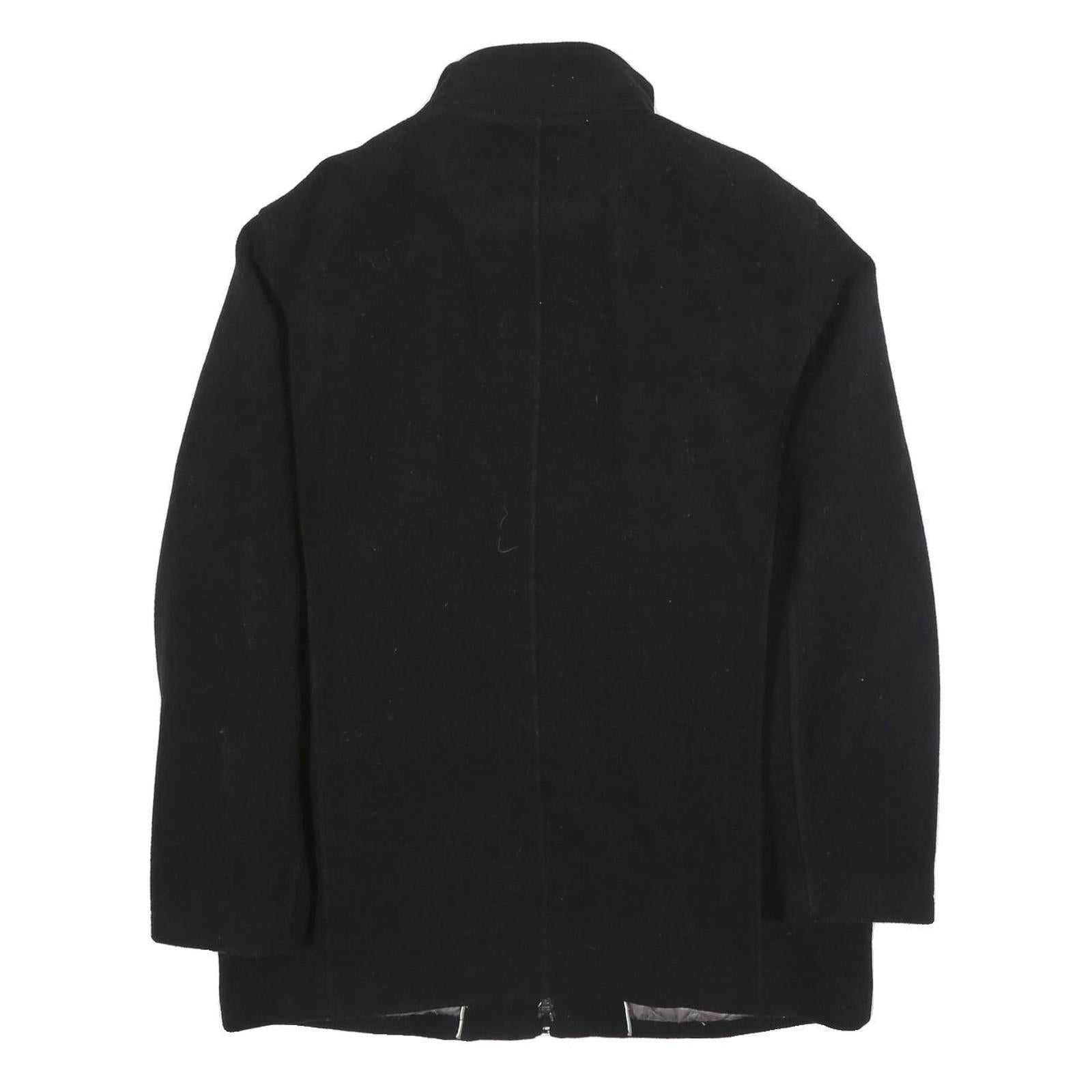 CALVIN KLEIN Mens Black Wool Blend Jacket M Wool Blend Zip Plain Stylish