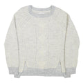 GUESS Womens Grey & Cream Cable Knit Pullover Jumper L Soft Comfortable