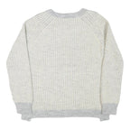 GUESS Womens Grey & Cream Cable Knit Pullover Jumper L Soft Comfortable