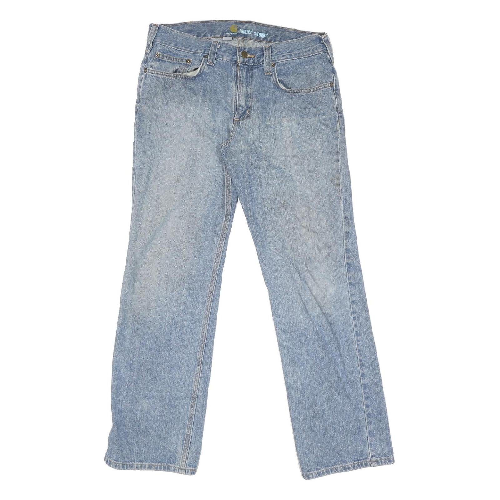 CARHARTT Mens Jeans Blue Relaxed Straight Denim Light W32 L32 Workwear Casual